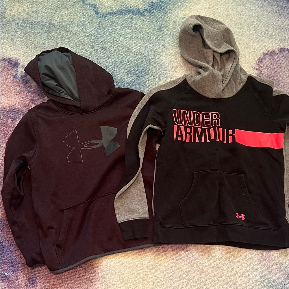 Under Armour Kids' Black and Gray Hoodies Set. Youth large.